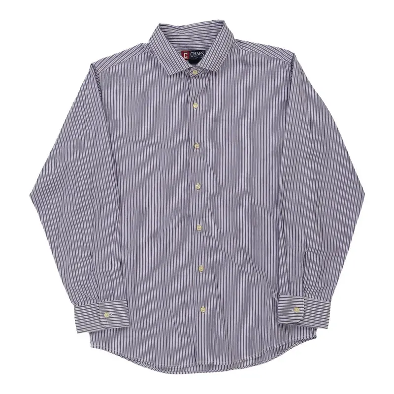 Age 12-14 Chaps Ralph Lauren Striped Shirt - Large Purple Cotton