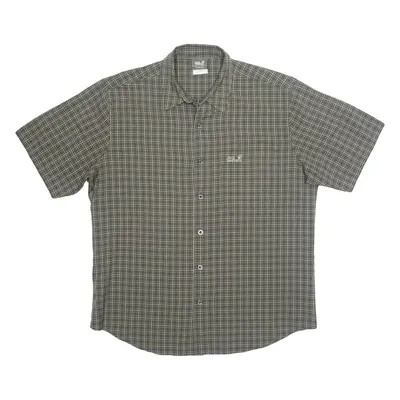JACK WOLFSKIN Mens Shirt Brown Check L