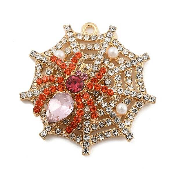 Alloy with Glass Rhinestone Pendants