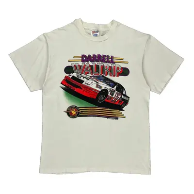 Darrell Waltrip Made In Usa Hanes Nascar T-Shirt - Large White Cotton