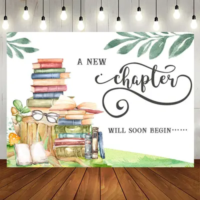 Aperturee New Chapter Will Soon Begin Baby Shower Backdrop