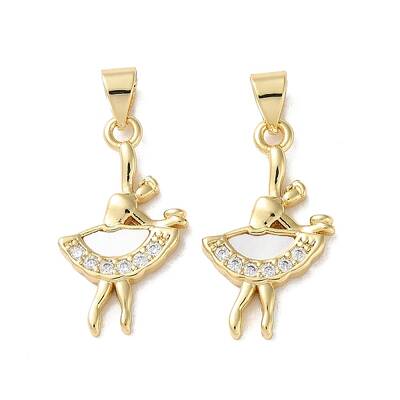 Brass Micro Pave Cubic Zirconia Pendants