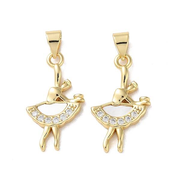 Brass Micro Pave Cubic Zirconia Pendants
