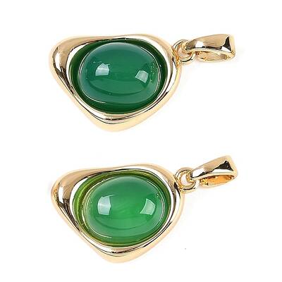 Natural Green Onyx Agate(Dyed & Heated) Pendants