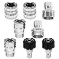 Tool Daily Pressure Washer Adapter Set, Stainless Steel Quick Connect Kit, M22 14mm to 3/8\