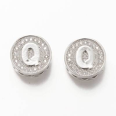 Platinum Plated Brass Micro Pave Cubic Zirconia Multi-Strand Links