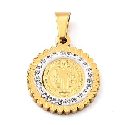 Ion Plating(IP) 304 Stainless Steel Pendant with Crystal Rhinestone