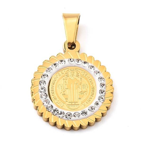 Ion Plating(IP) 304 Stainless Steel Pendant with Crystal Rhinestone