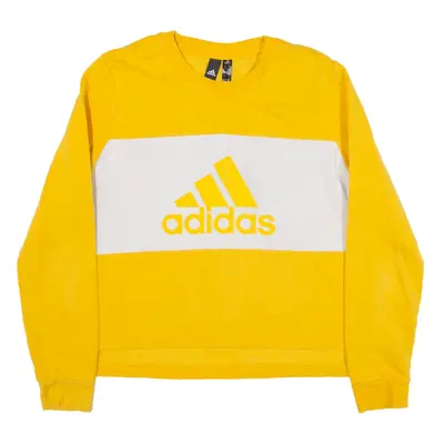 ADIDAS Sweatshirt Yellow Crew Neck Girls L