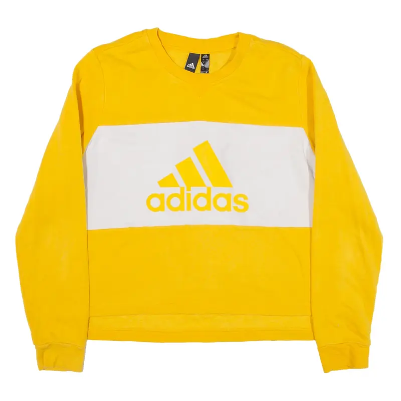 ADIDAS Sweatshirt Yellow Crew Neck Girls L