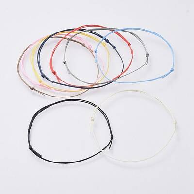 Adjustable Flat Waxed Polyester Cords Bracelet Making
