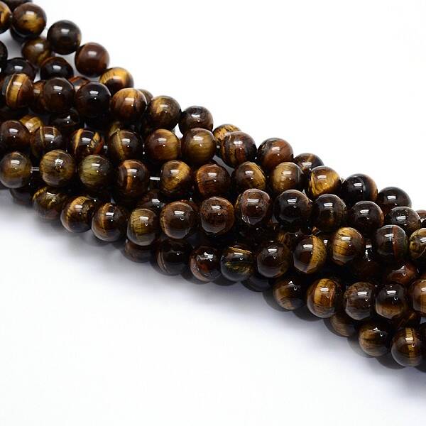 Natural Grade AB Tiger Eye Round Beads Strands