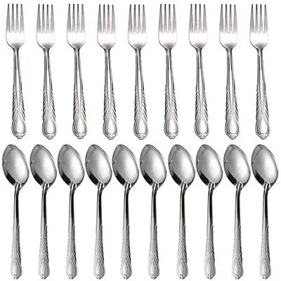 Salad forks, set of 12 dinner forks, set of food-grade silver forks, table forks, cutlery forks, mirror finish and dishwasher...