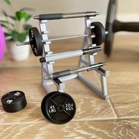 Gym Themed Desk Pen Holder, 1 Count Multi-grids Pen Holder Stand with 1 Barbell, Desk Organizer for Home Office School, Gift ...