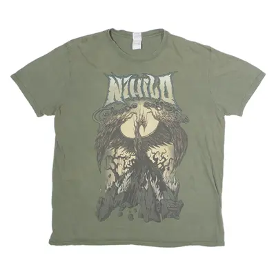 GILDAN Nihilo Mens Band T-Shirt Green Crew Neck XL