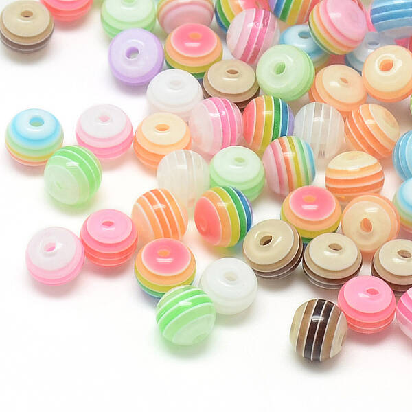 Transparent Stripe Resin Beads