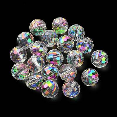 Half Rainbow Plated Glass Beads