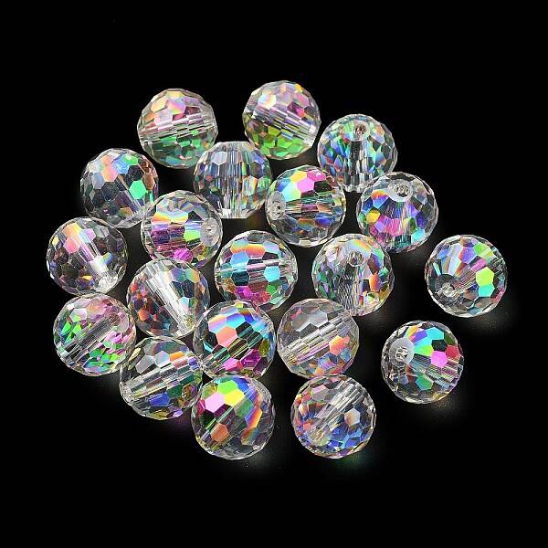Half Rainbow Plated Glass Beads