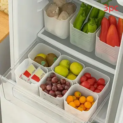 Refrigerator Organizer Box, 3pcs Refrigerator Food Storage Box, Fruit & Food Storage Box, Kitchen Storage Container