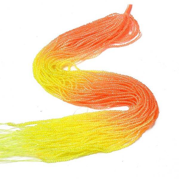 Transparent Gradient Color Glass Beads Strands