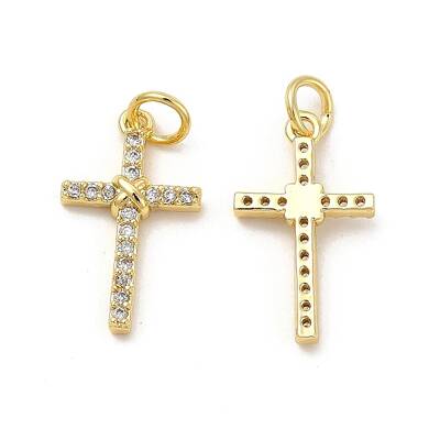 Brass Micro Pave Cubic Zirconia Pendants