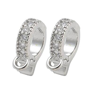Brass Micro Pave Clear Cubic Zirconia Pendant Bails