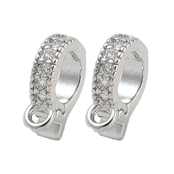 Brass Micro Pave Clear Cubic Zirconia Pendant Bails