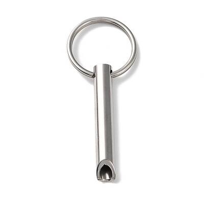 Non-Tarnish 304 Stainless Steel Anxiety Breathing Whistle Keychains