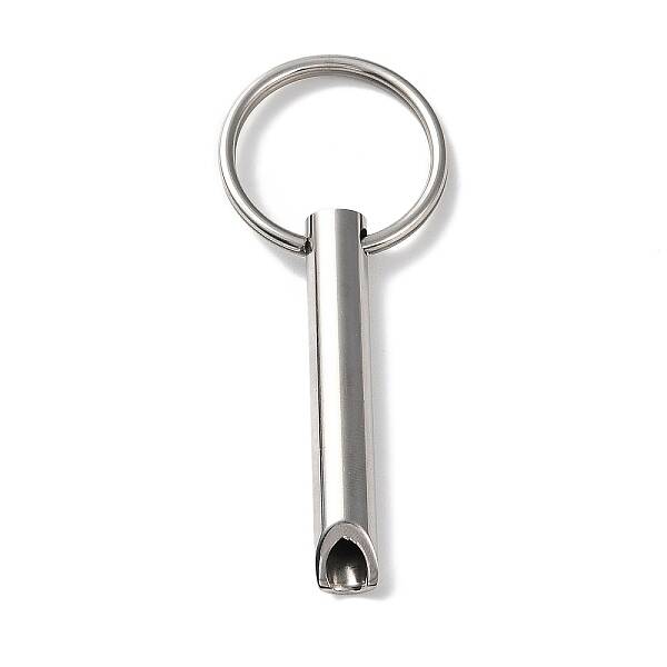 Non-Tarnish 304 Stainless Steel Anxiety Breathing Whistle Keychains