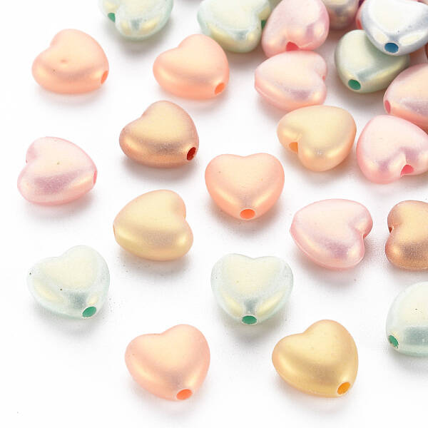 Spray Painted Opaque Acrylic Beads