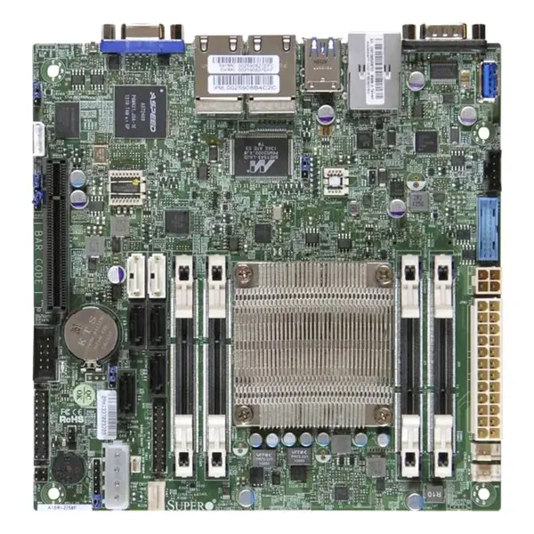 A1SRI-2558F Supermicro Socket FCBGA-1283 System on Chip Chipset Mini-ITX System Board (Motherboard) Supports Atom C2558 DDR3 ...