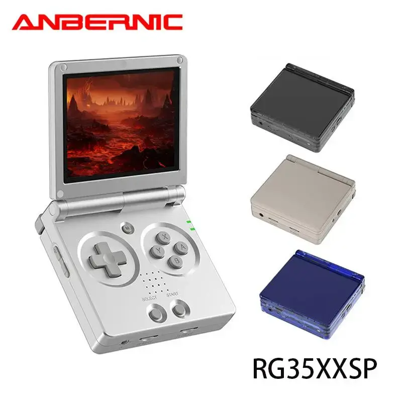 ANBERNIC 3.5 Inch IPS Screen Handheld Game Console, Flip Handheld Game Console, Bluetooth-compatible 4.2 Retro Consoles, Id...