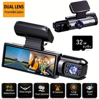 3.16inch Dual-Lens Dash Camera - 1080P HD Night Vision, G-Sensor, Wide Angle, Loop Recording for Safe Driving, Blue Photodiod...