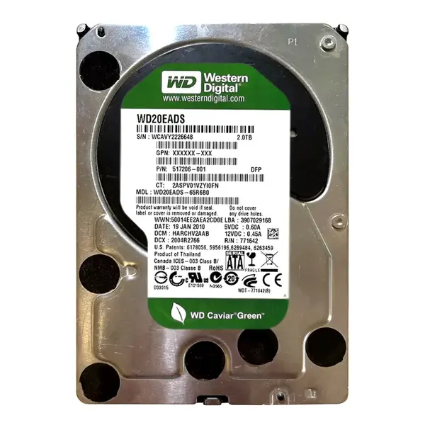 517206-001 HP 2TB 3Gb/s SATA 5400 3.5-inch 32MB Hard Drive