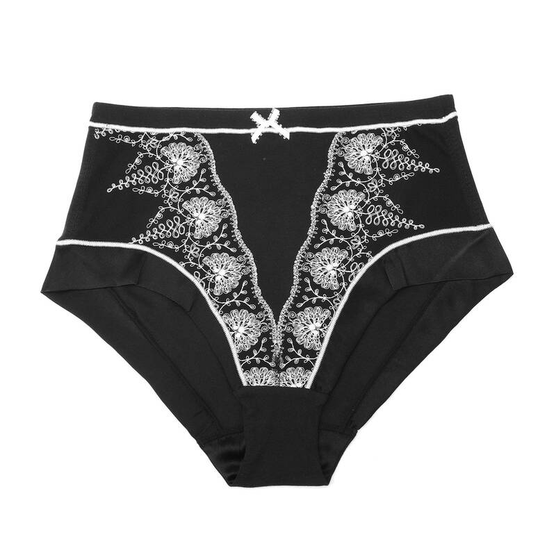 Snowdrop - Silk & Organic Cotton Full Brief in Black | Size: 8