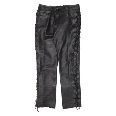 IXS Womens Leather Trousers Black Slim Straight W30 L27