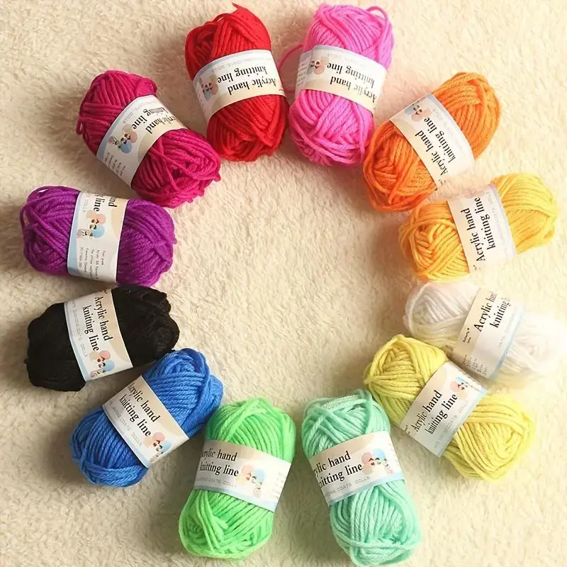 Colorful Knitting Yarn, 12pcs/set Multi-purpose Durable Crochet Yarn, Knitting Crochet Yarn for Diy Sweaters, Knitting Suppli...