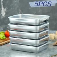 Stainless Steel Food Storage Container with Lid, 5 Counts/set Modern Leak-proof Food Storage Box, Meal Prep Containers, Stack...