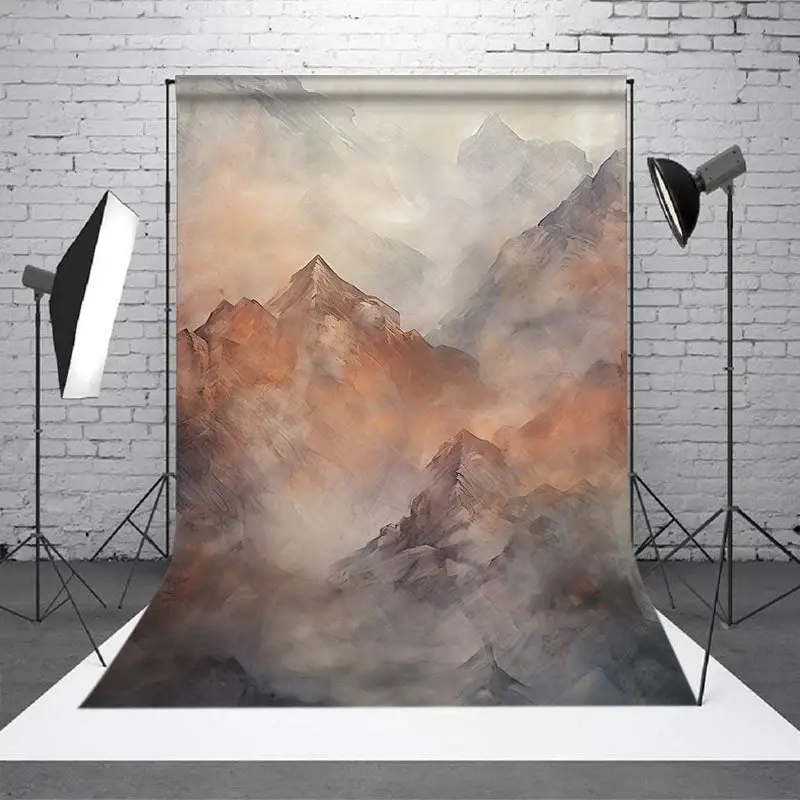 Foggy Ink Landscape Painting Photography Backdrop