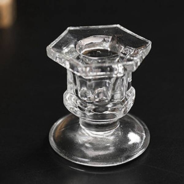 Glass Roman Pillar Candle Holders