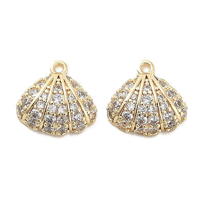 Brass Micro Pave Clear Cubic Zirconia Charms