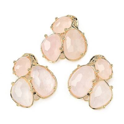 Natural Rose Quartz Links connectors