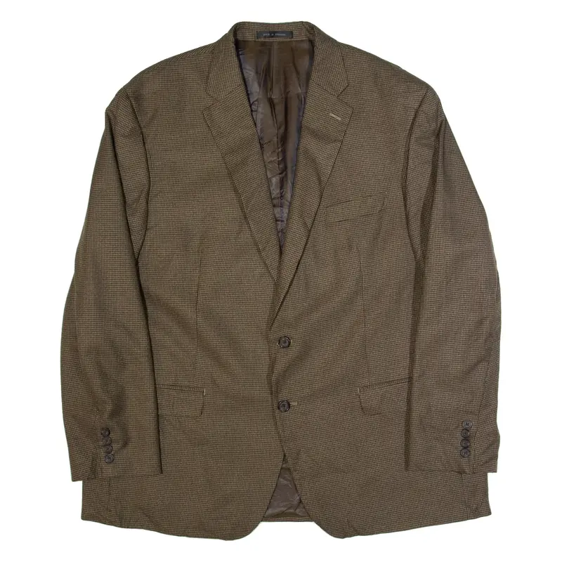 LAUREN RALPH LAUREN Mens Blazer Jacket Brown Houndstooth L