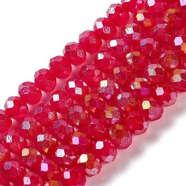 Baking Electroplate Glass Beads Strands