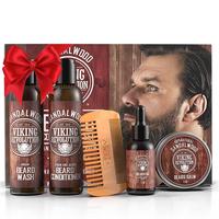 Viking Revolution Ultimate Beard Care Kit For Men - Beard Wash and Conditioner, Oil, Balm and Comb - Sandalwood Scent