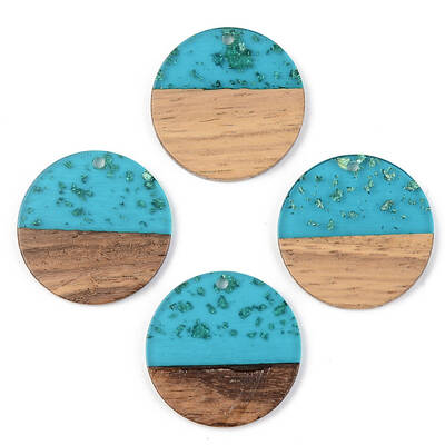 Transparent Resin & Walnut Wood Pendants