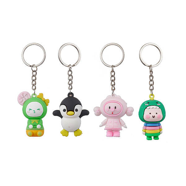 Cartoon Animals PVC Plastic Keychain