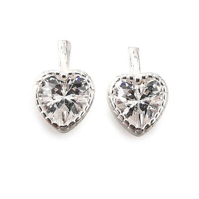925 Sterling Silver Pave Clear Cubic Zirconia Charms