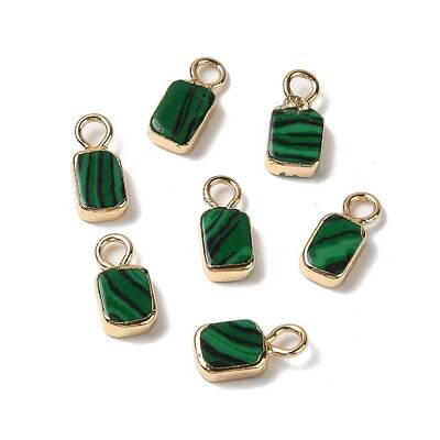 Natural Malachite Rectangle Charms