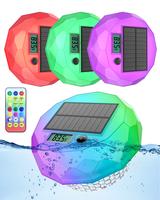 Avatar Controls Solar Powered LED Floating Pool Thermomete Light with RGB Color Changing Lights, IP68 Waterproof LED Solar Po...